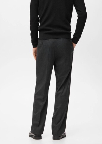 MANGO MAN Regular Pleat-Front Pants 'Blouson' in Grey