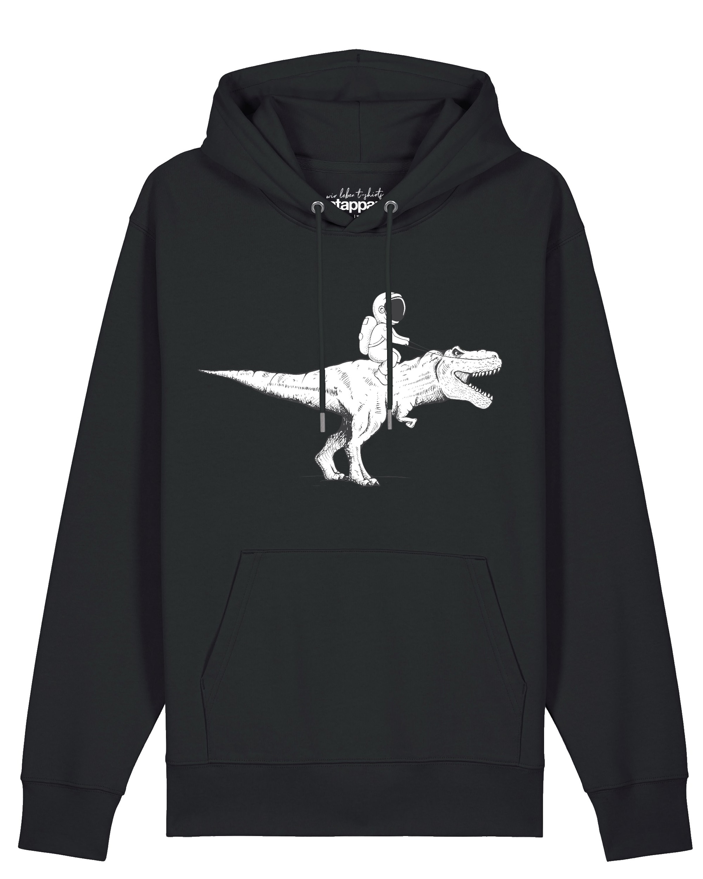 Sweat-shirt 'Astronaut on T-Rex' Watapparel en noir : devant