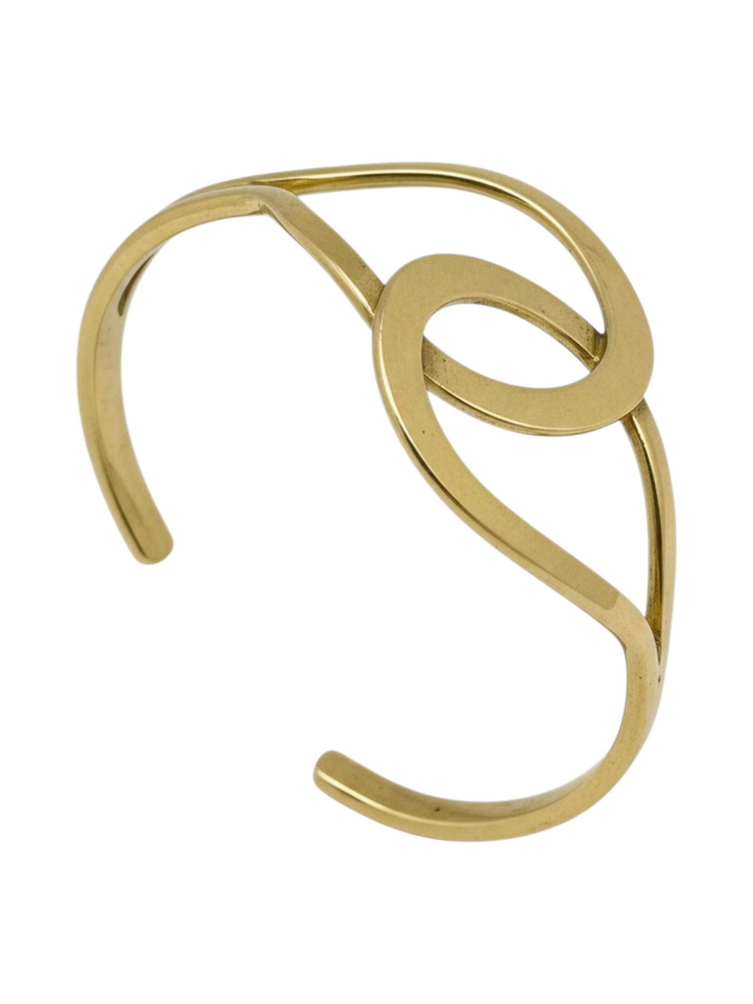 Bracelet 'Double Union bracelet in silver brass 10µ' Gloria Mago en or : devant