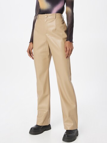 Nasty Gal Regular Pants in Beige: front