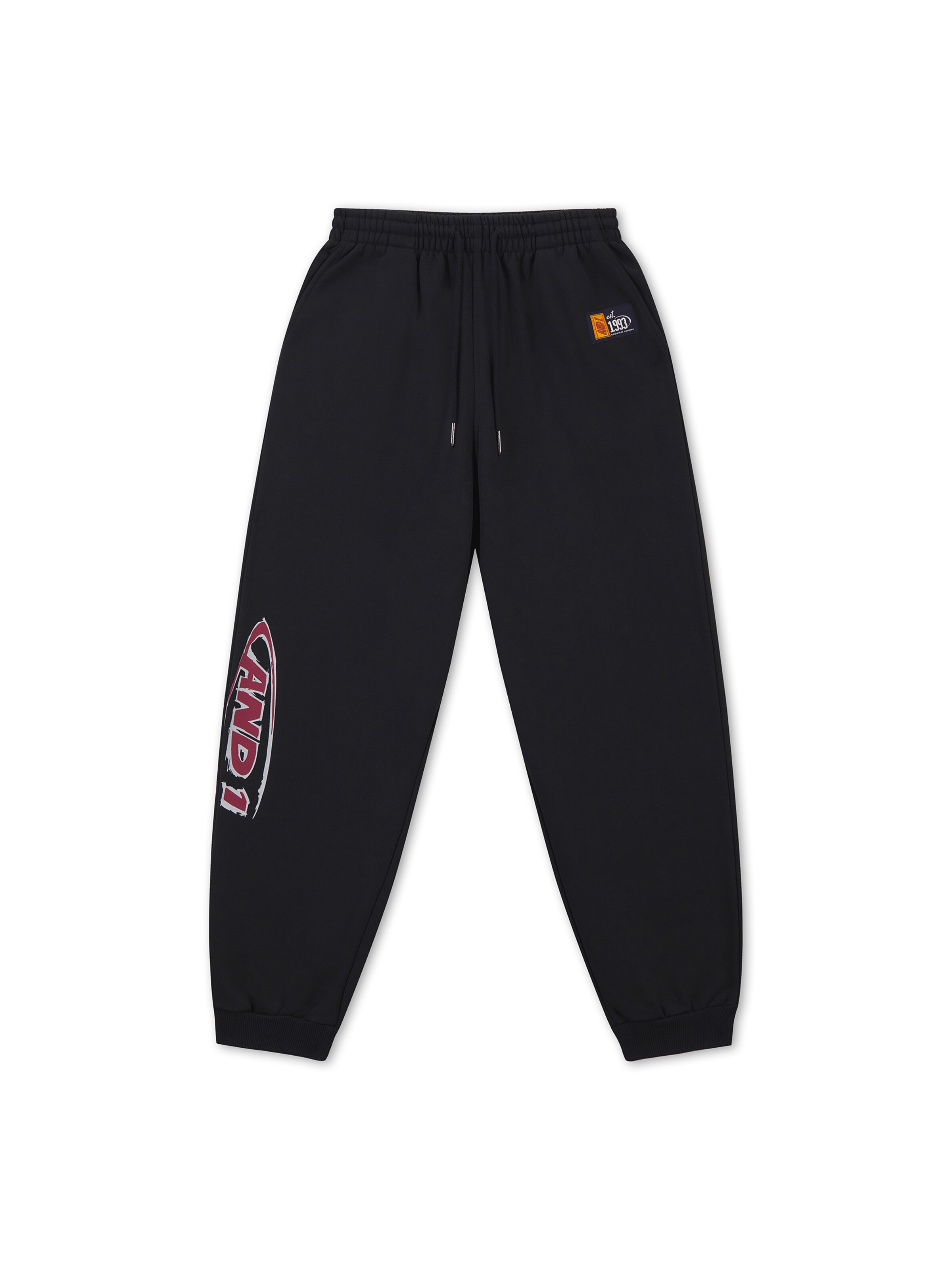 Effilé Pantalon AND1 en noir : devant