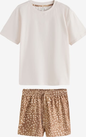Next - Pijama de pantalón corto en marrón: frente