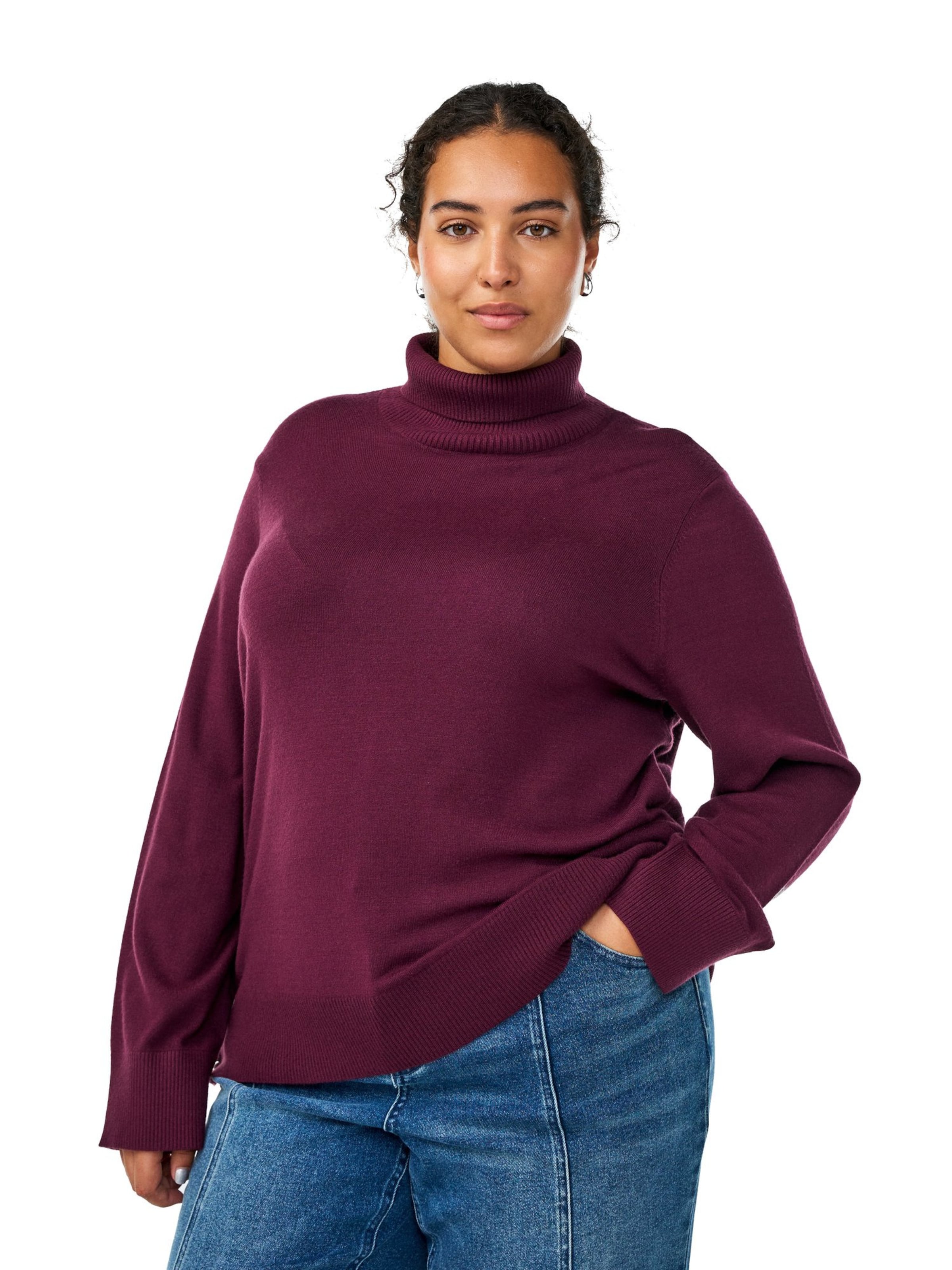 Zizzi Свитер 'Caella' в Лиловый: спереди