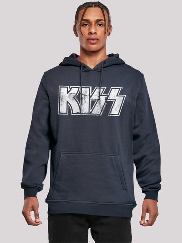 F4NT4STIC Sweatshirt 'Kiss Rock Music Band Vintage Logo' in Blue: front