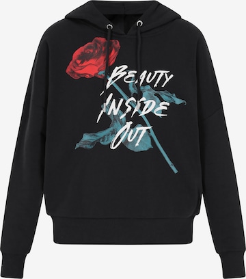 myMo ROCKSSweater majica 'Comfy' - crna boja: prednji dio