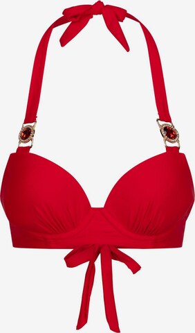 Moda Minx Push-up Góra bikini 'Amour' w kolorze czerwony: przód
