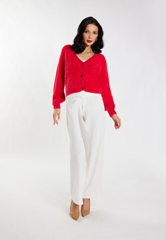 faina Knit Cardigan in Red