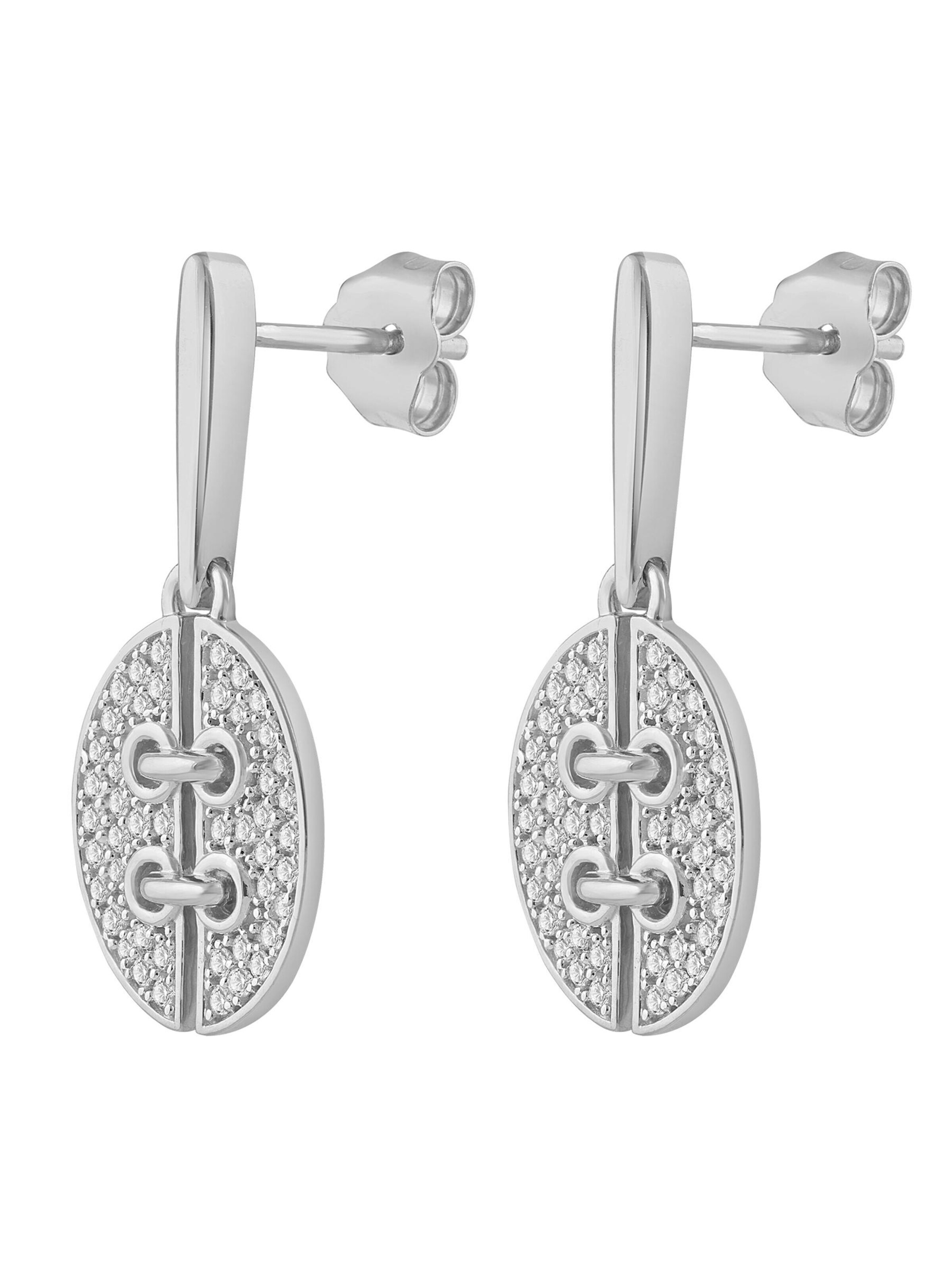 Diamant Exquis - Pendientes 'Ohrringe aus 585 Weißgold mit Diamant' en plata