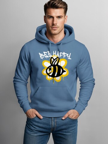 Neverless Sweatshirt 'Bee Happy' in Blue