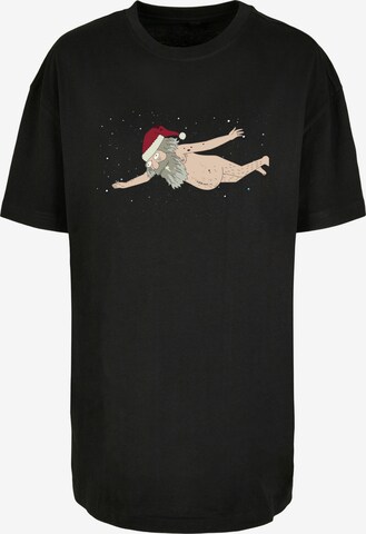 F4NT4STIC Shirt 'Rick und Morty Dead Space Santa' in Zwart: voorkant