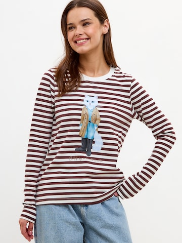 T-shirt 'Cat in Trench' Cat e Lolette en marron
