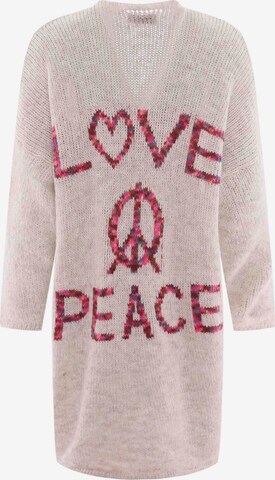 Zwillingsherz Kardigan 'Love and Peace' – pink