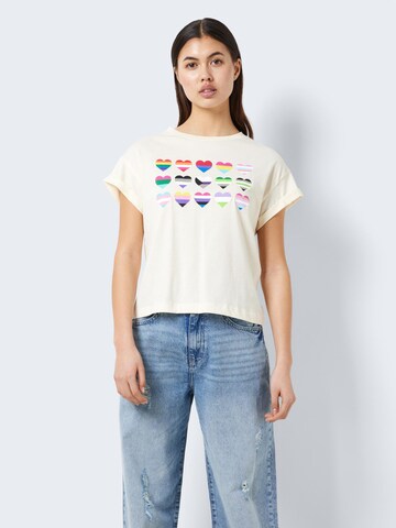 Noisy may T-shirt 'GABY' i beige