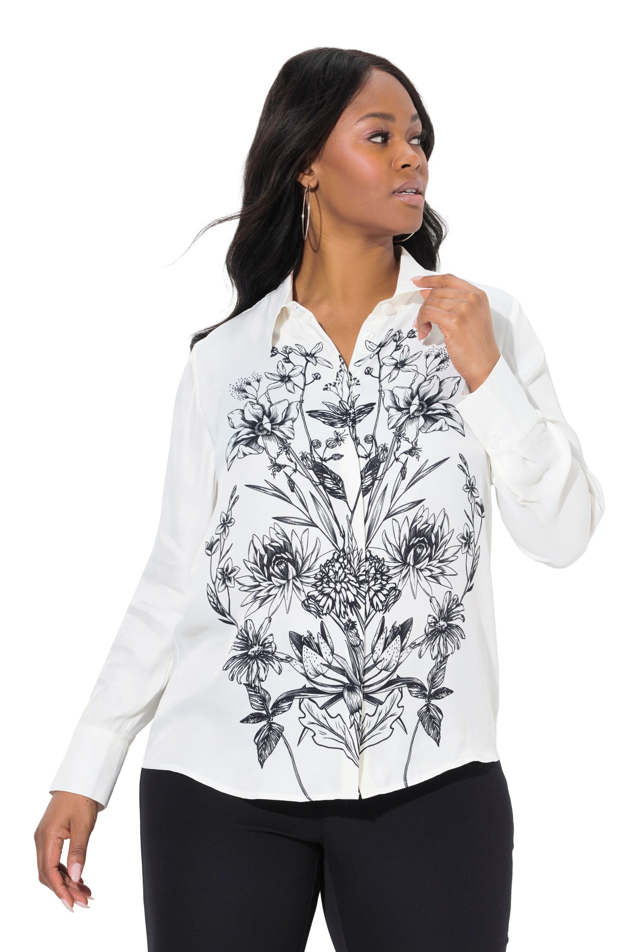 Chemisier Ulla Popken en blanc : devant