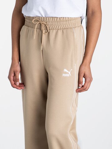 PUMA Loose fit Workout Pants 'T7' in Beige