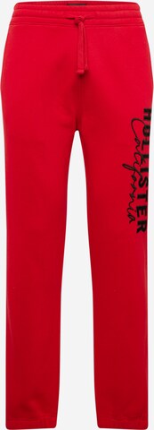 HOLLISTER Tapered Trousers in Red: front