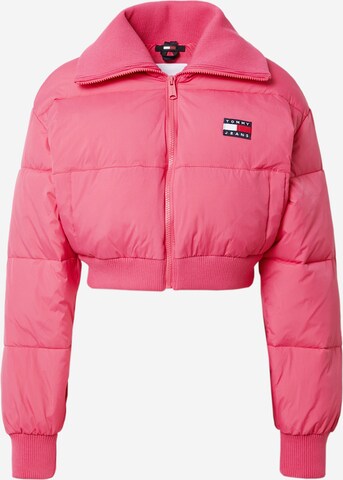 Tommy Jeans Winterjas in Roze: voorkant