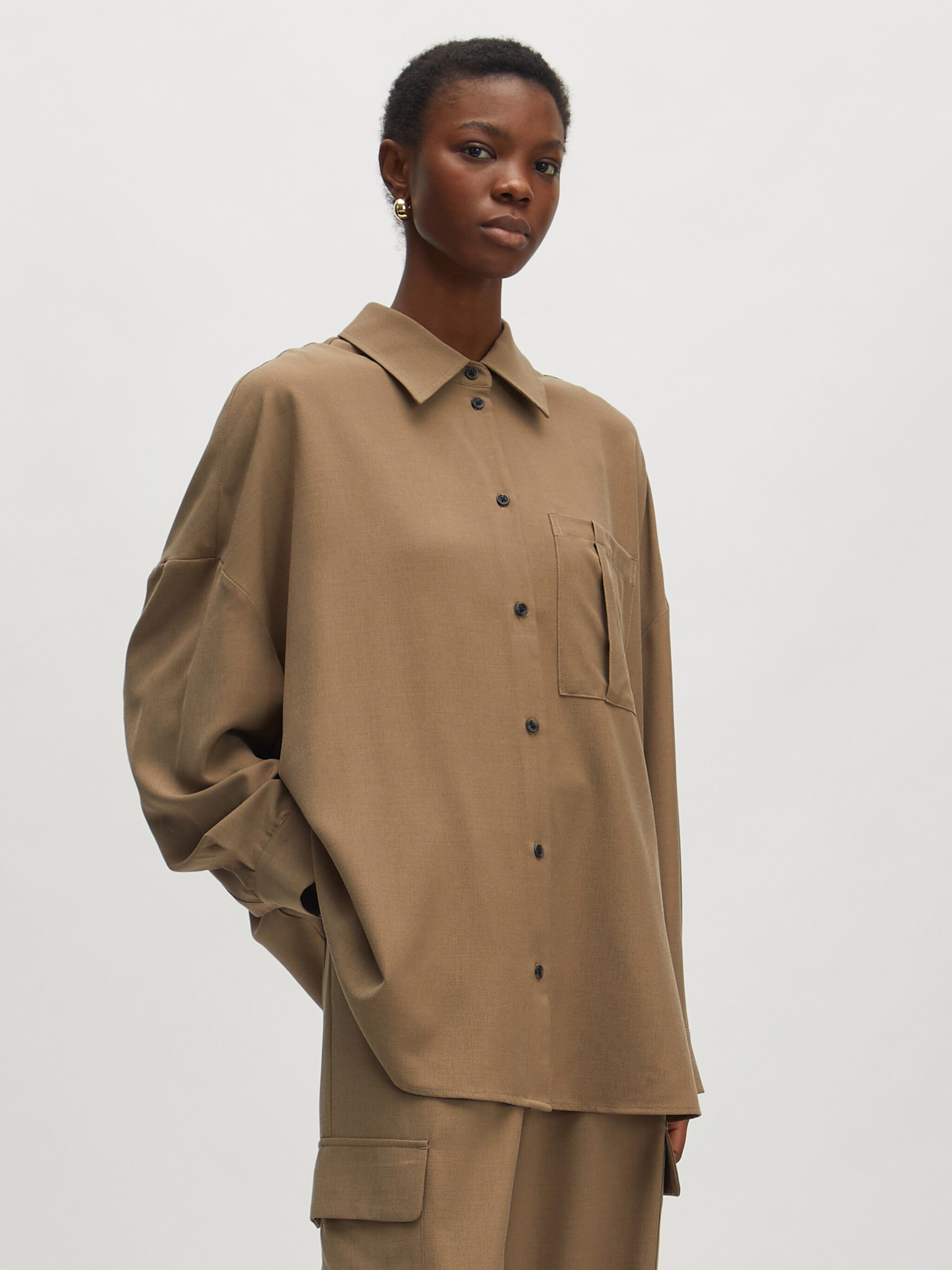 EDITED Produkte Oversize Bluse 'Umeko' braun