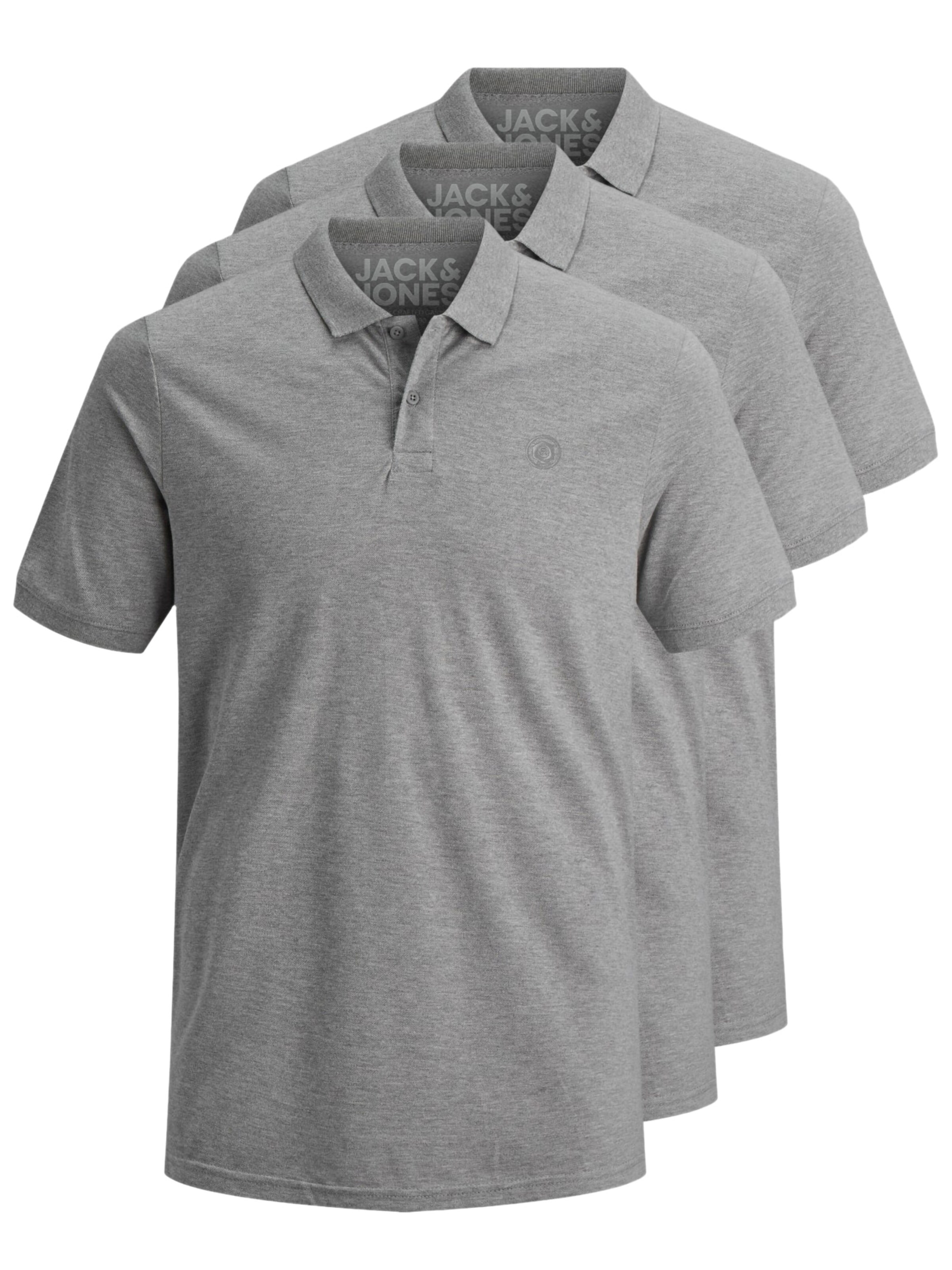 JACK & JONES Poloshirt 'JJBasic' in Grau: Vorderseite