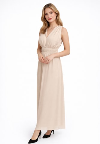 Abito da sera di Elara in beige: frontale