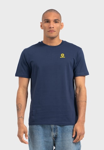 Oldskull Shirt 'Asian Virtual Geisha Logo Graphic' in Blue: front