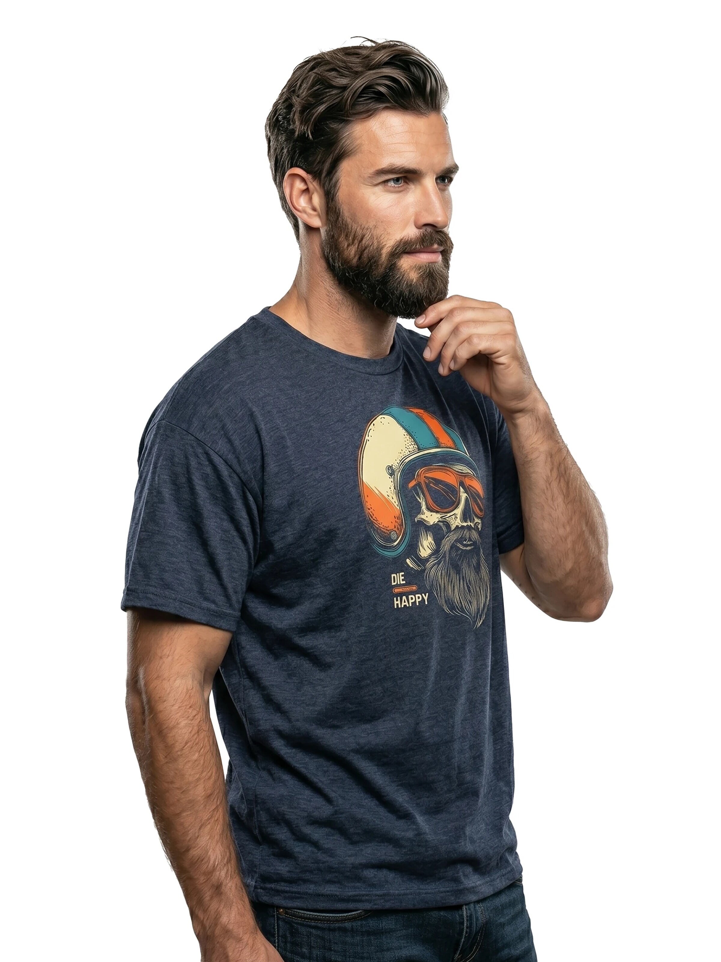 MAKAYA Shirt 'Die Happy' in Grey