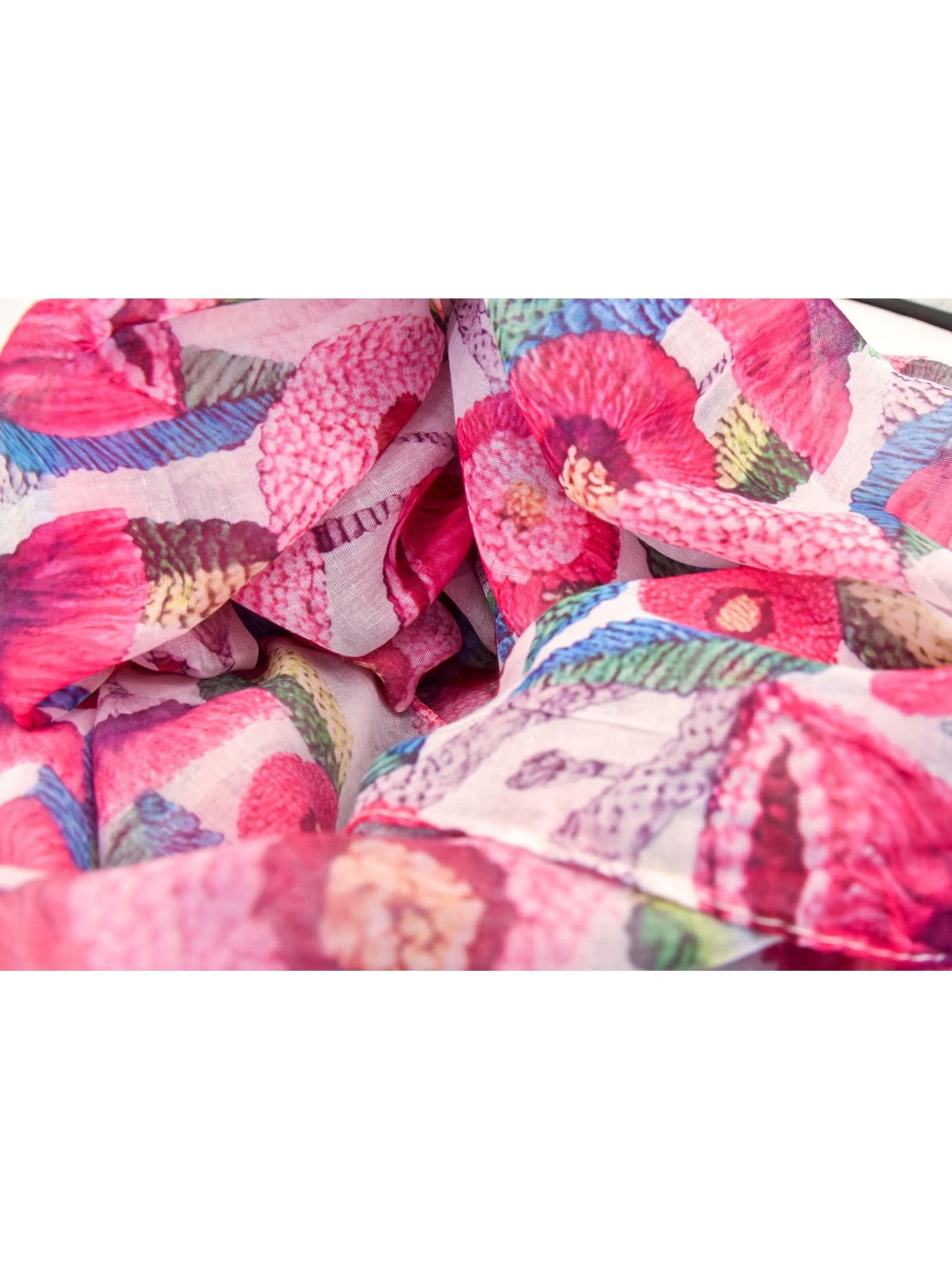 styleBREAKER Schal 'Leichter Viskose Schal mit Blumenmuster'‌‌‌ in Pink
