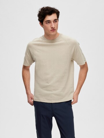 Pull-over 'Daniel' SELECTED HOMME en beige : devant