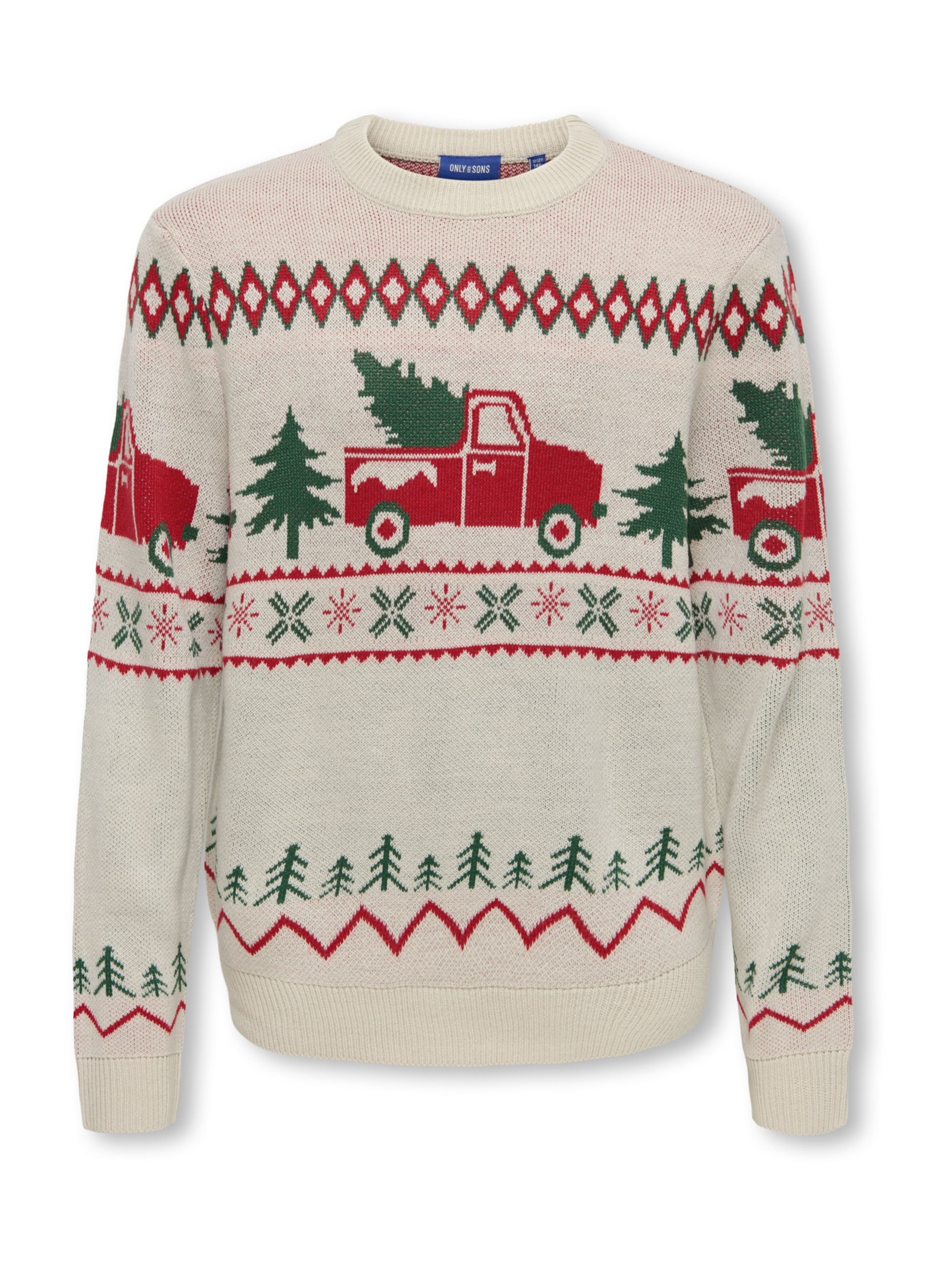 Only & Sons Junior Pullover 'OSJX-MAS 1' in Grau: Vorderseite