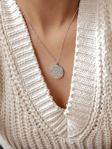 Hey Happiness Ketju 'Flower of Life' värissä hopea: etupuoli