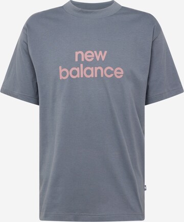 new balance Shirt 'Linear' in Grijs: voorkant