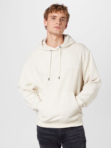 BOSS Sweatshirt 'Patch' in Beige: front