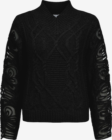 Pull-over 'OBJELISSE' OBJECT en noir : devant