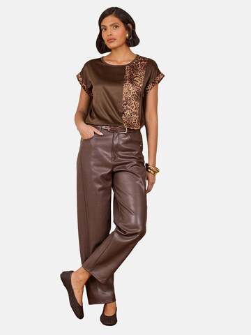 T-shirt love & roses en marron : devant