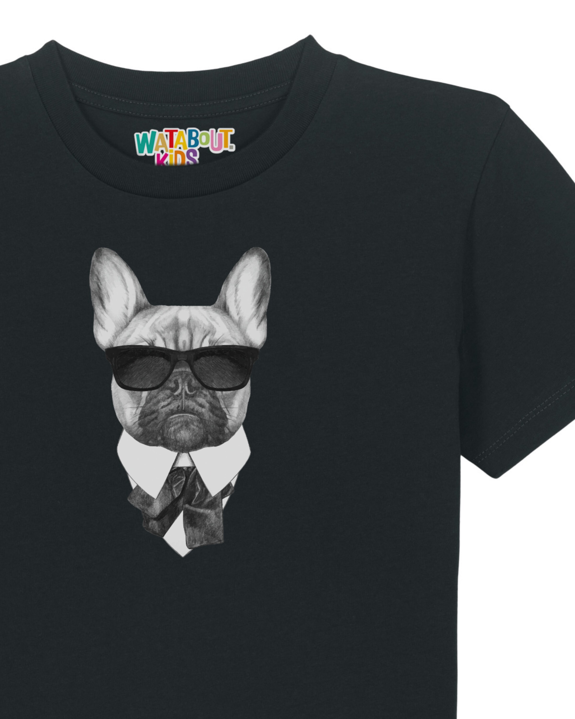 T-Shirt 'Ein fescher Hund' watabout.kids en noir