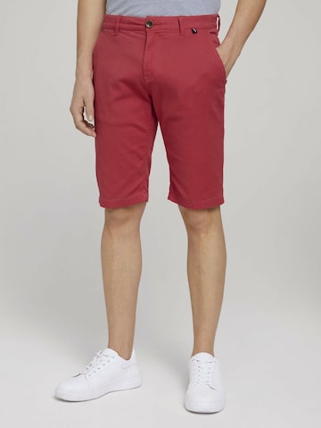 TOM TAILOR Slimfit Chino kalhoty – červená: přední strana
