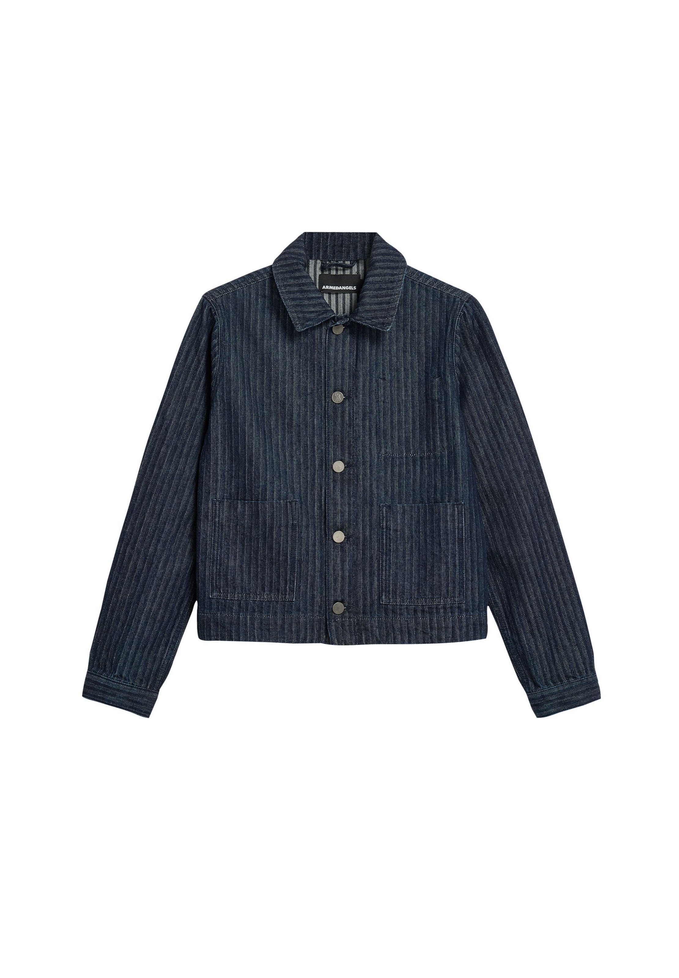 ARMEDANGELS Übergangsjacke 'HERRINGBONE' in Blau: Vorderseite