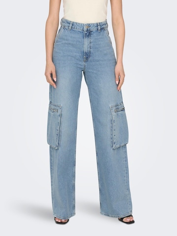 ONLY Loose fit Cargo Jeans 'Hope' in Blue: front