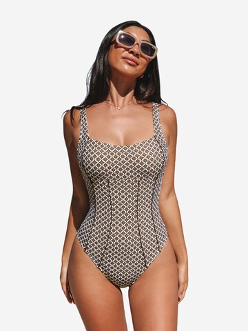 Cupshe Bralette Swimsuit in Brown