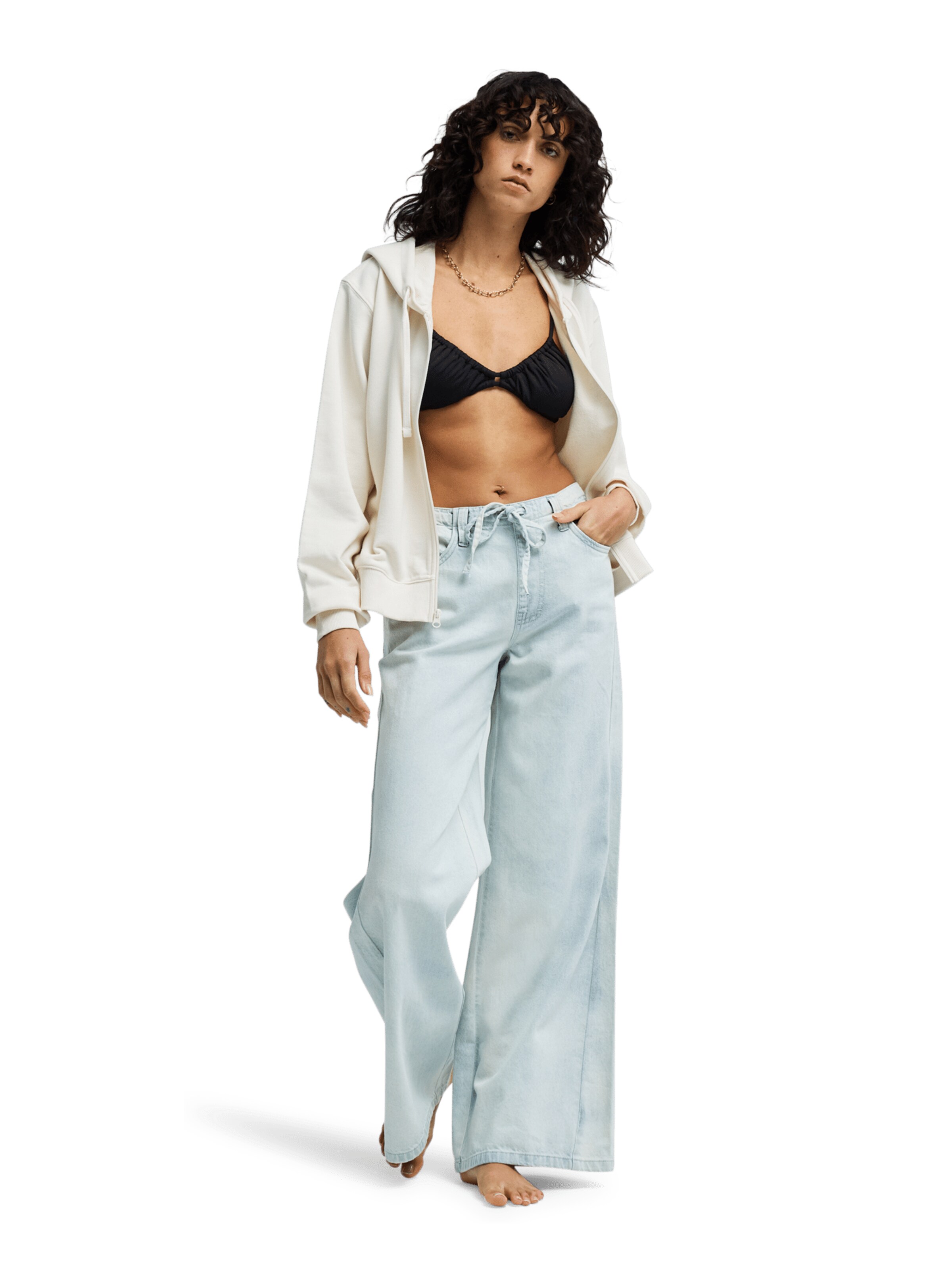 BILLABONG Zip-Up Hoodie in White