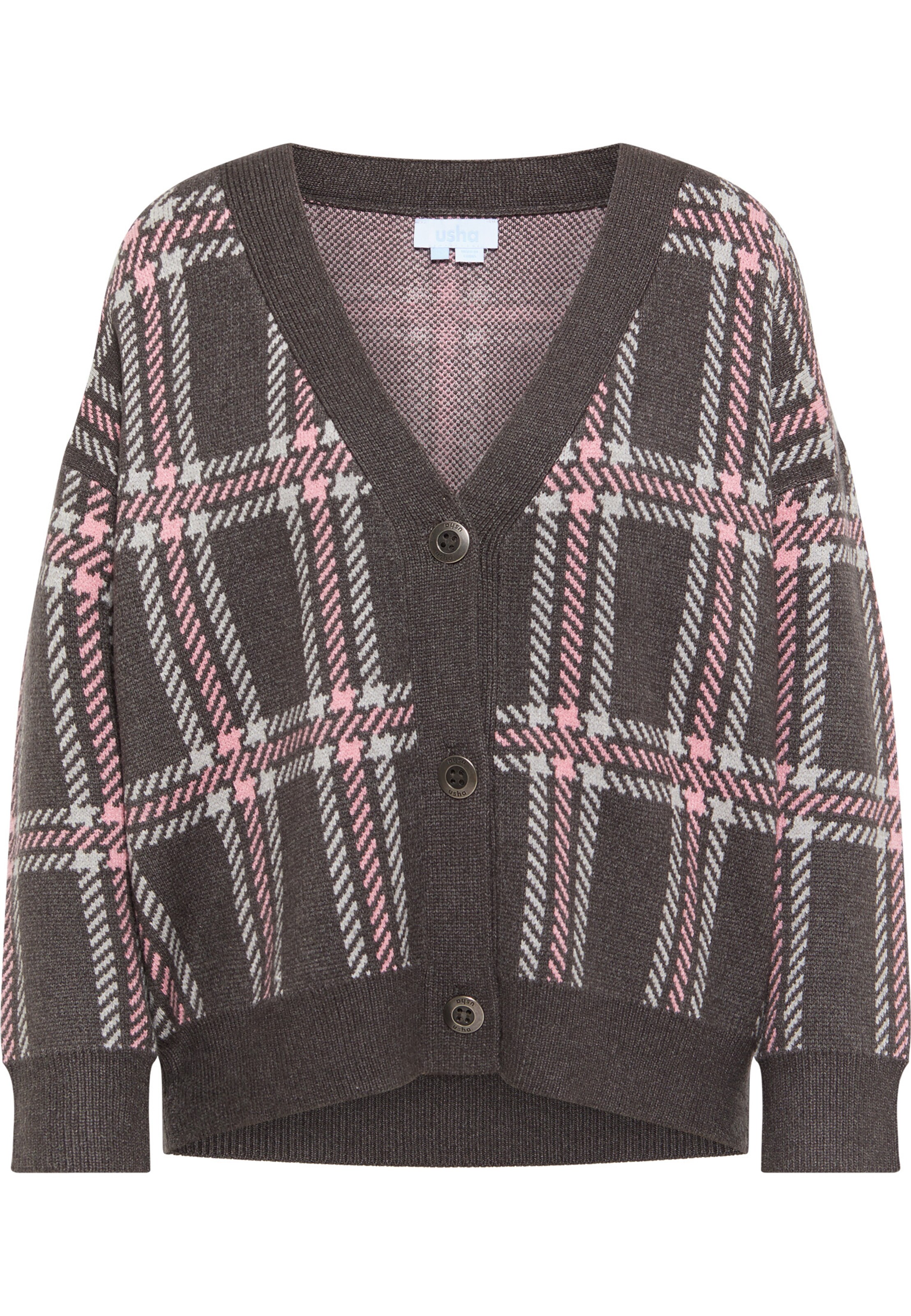 Giacchetta usha BLUE LABEL di colore grigio scuro / verde pastello / rosa pastello, Visualizzazione prodotti