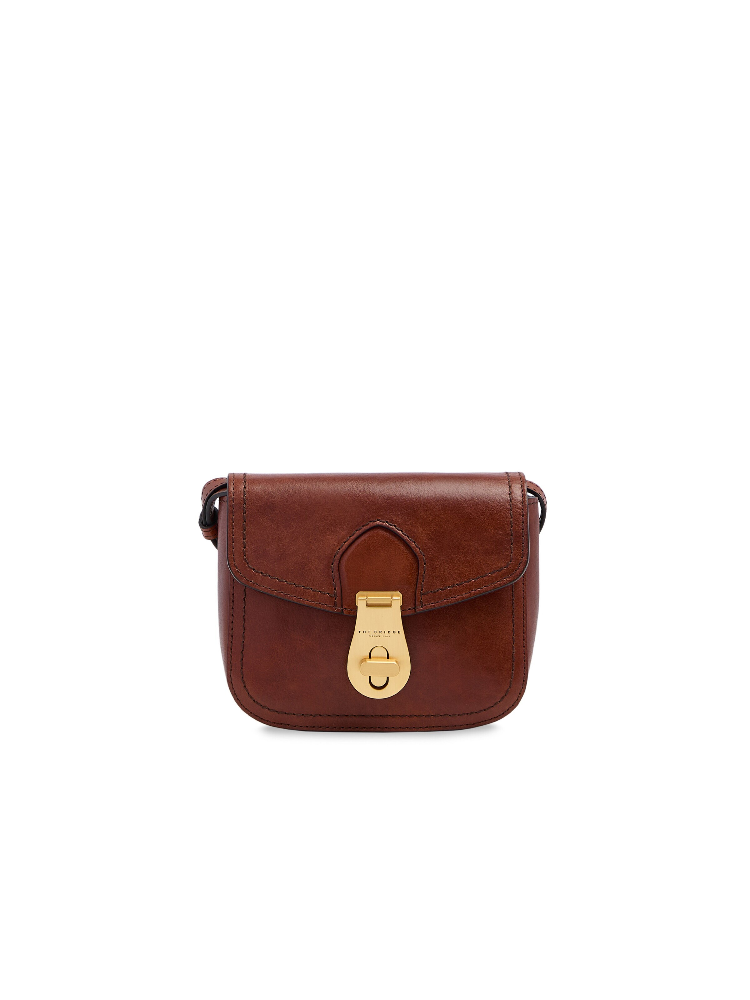 The Bridge Crossbody Bag in Brown: front