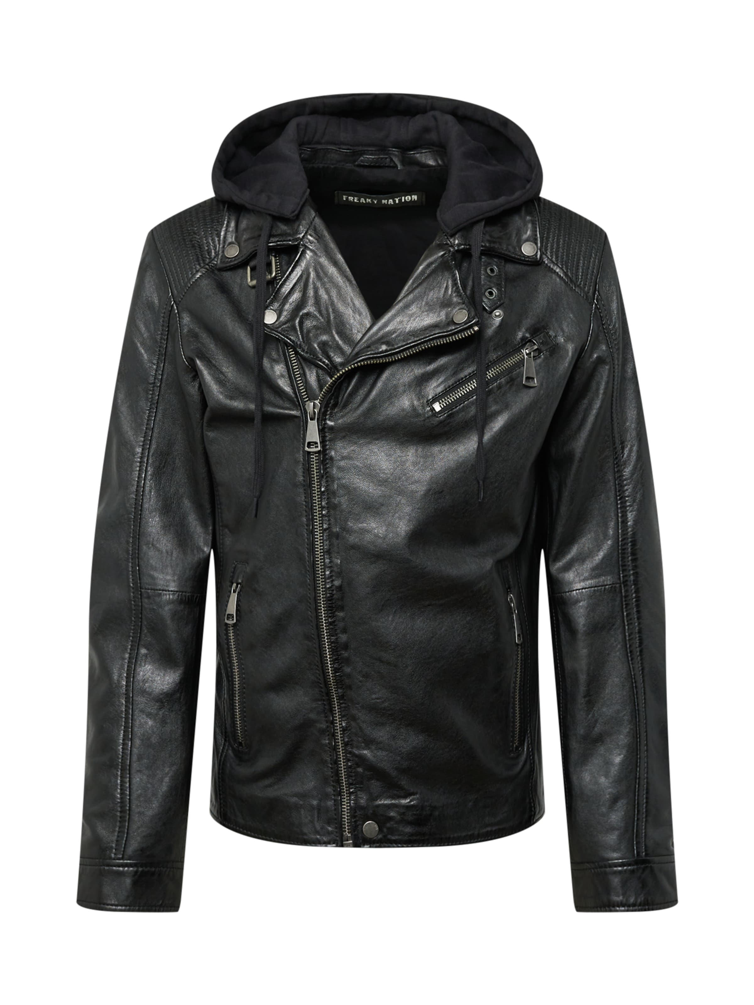FREAKY NATION Přechodná bunda – černá: přední strana
