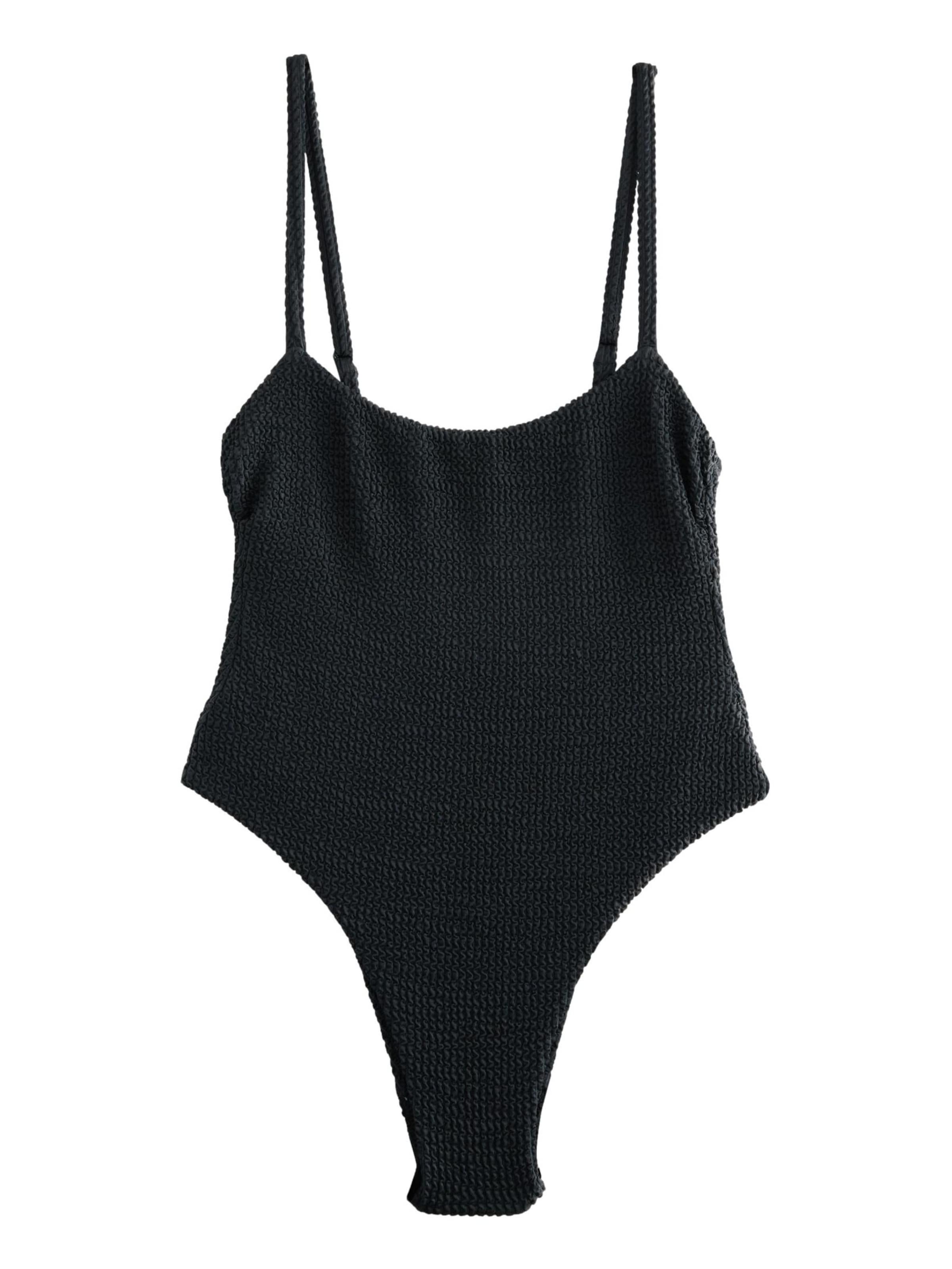 Maillot de bain self. en noir : devant