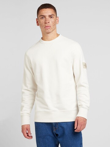 Calvin Klein Jeans Sweatshirt in White: front