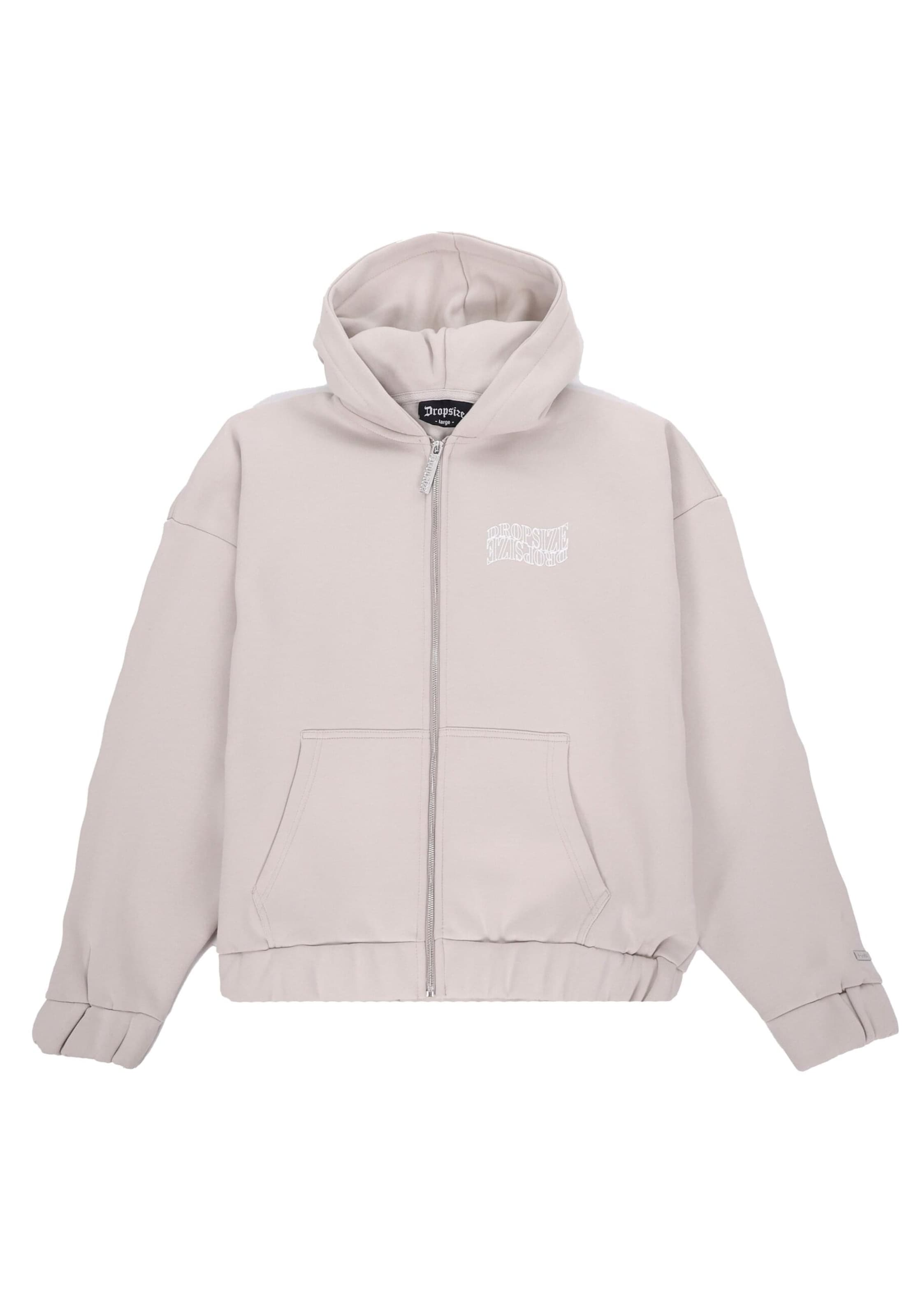 Veste de survêtement Dropsize en beige : devant