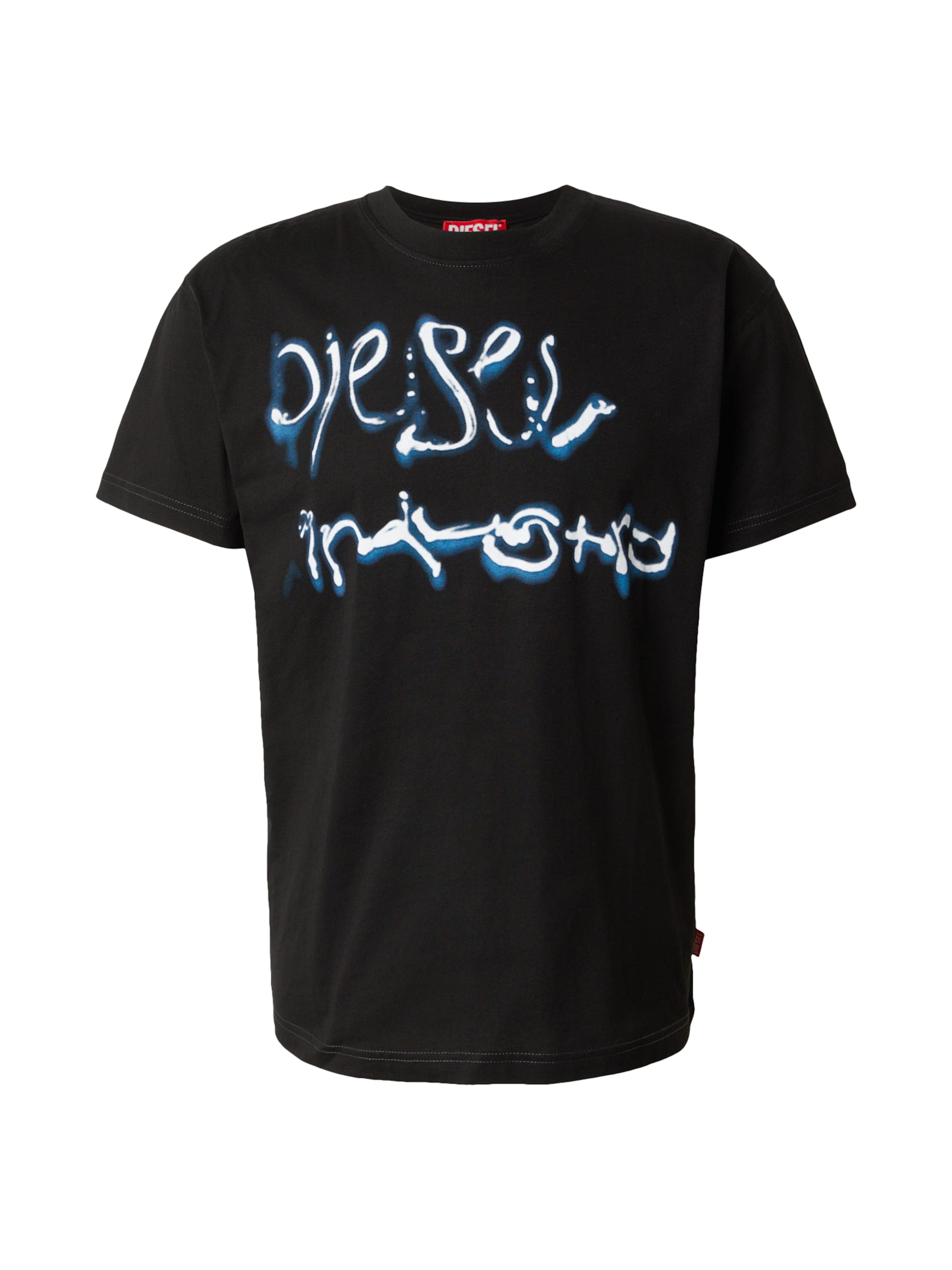 Tricou 'T-NORM-V8' de la DIESEL pe negru: față