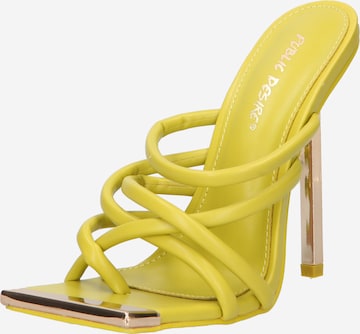 Public Desire - Sandalias de dedo 'COINCIDENCE' en verde: frente