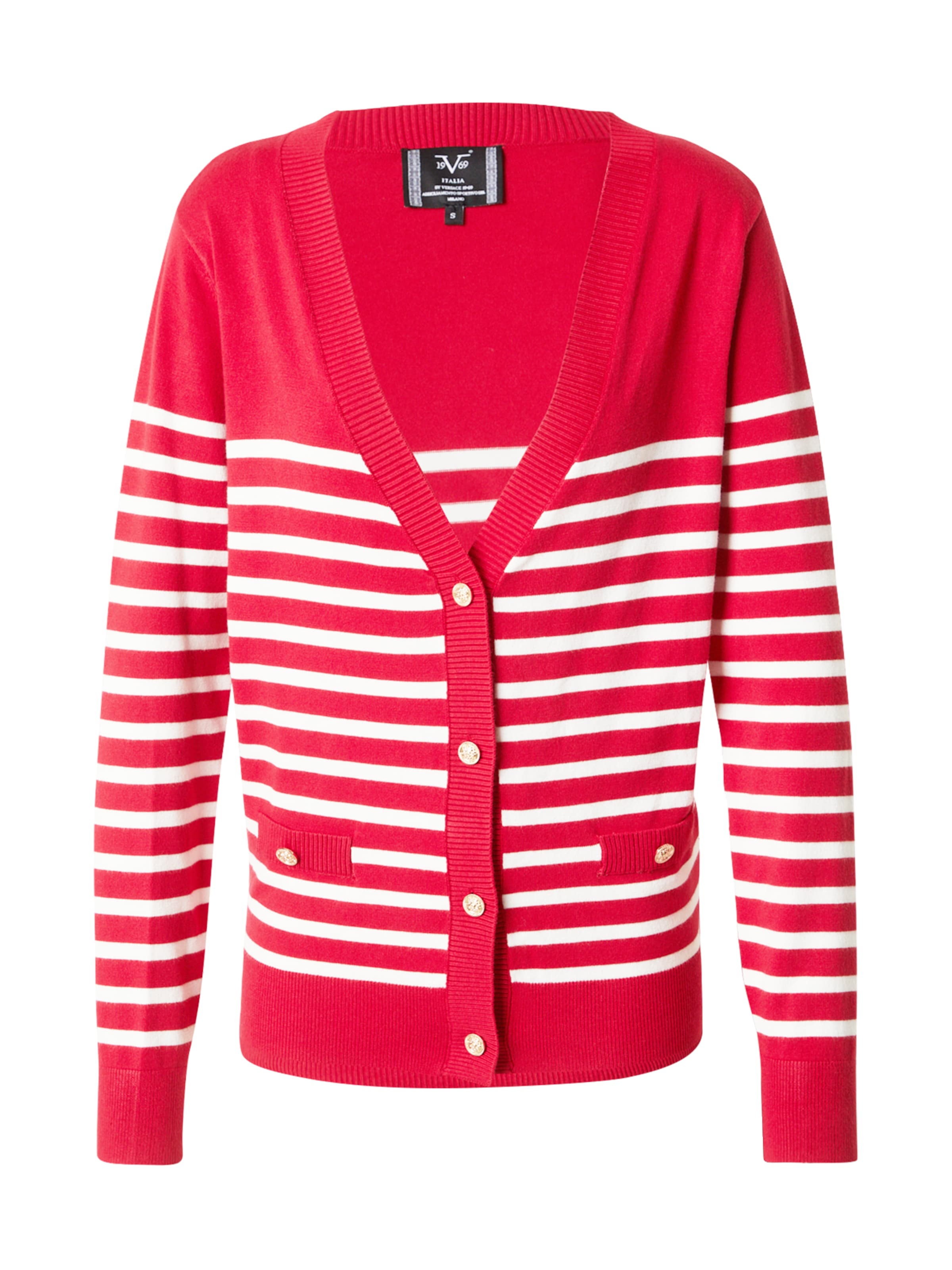 19V69 ITALIA Πλεκτή ζακέτα 'Fulvia' σε κόκκινο: μπροστά
