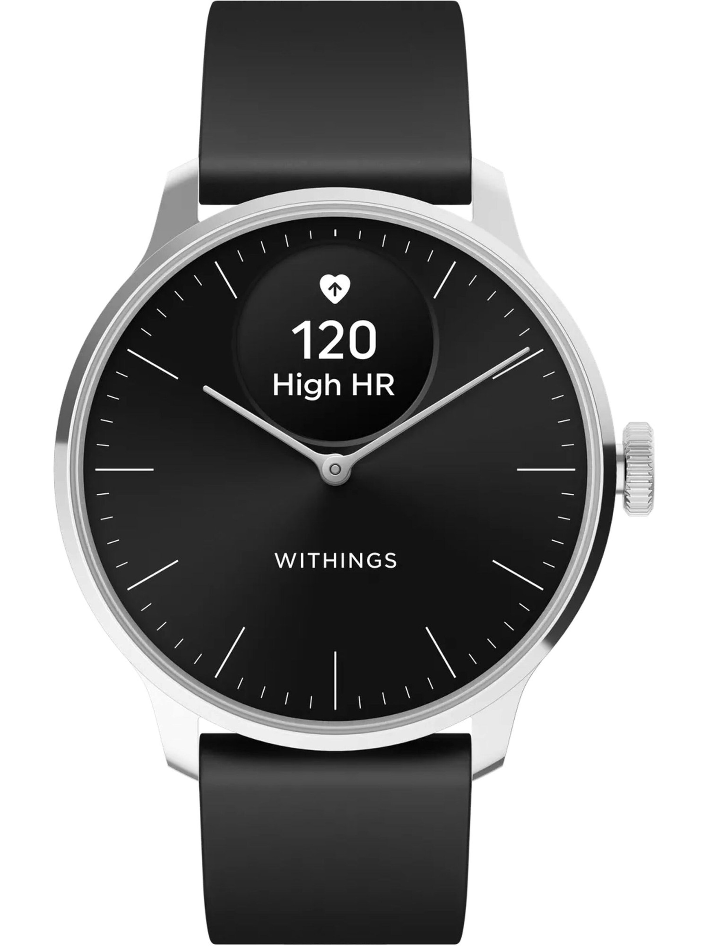 Withings Analoguhr in Schwarz: Vorderseite